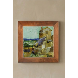Vincent Van Gogh - The Old Mill - Doğal Ahşap Çerçeveli Taş Tablo