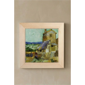 Vincent Van Gogh - The Old Mill - Doğal Ahşap Çerçeveli Taş Tablo