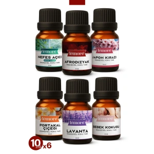 6lı Set 1 Esansiyel Uçucu Yağ Buhurdanlık Yağı Hava Nemlendirici Aroma Difüzörü Kokusu Esans 10ml S