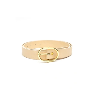 Kadın Gold Oval Tokalı Kemer Günlük Pantolon Elbise Kemeri