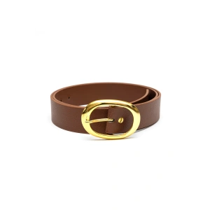 Kadın Gold Oval Tokalı Kemer Günlük Etek Pantolon Elbise Kemeri