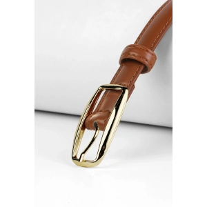 Kadın İnce Oval Gold Tokalı Kemer – Şık Elbise & Pantolon Uyumlu