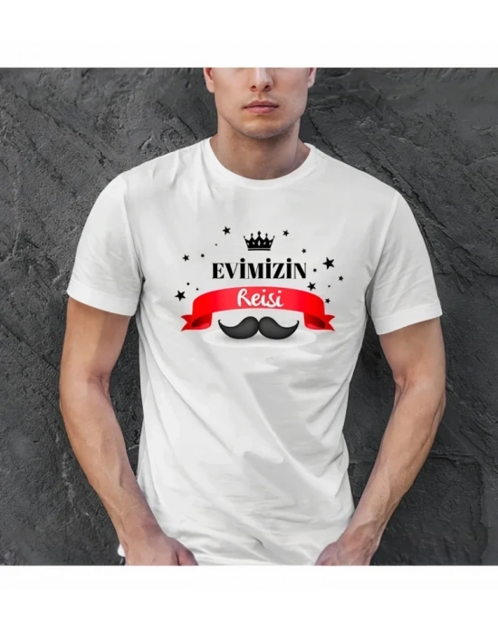 Babalar Günü Hediye Baba Temalı Baskılı Oversize Bisiklet Yaka T-shirt - Beyaz