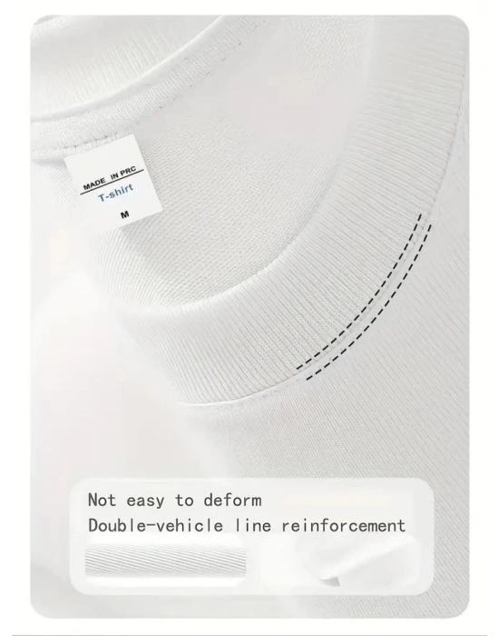 Baskılı Oversize Bisiklet Yaka T-shirt - Beyaz