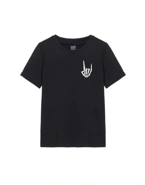 Baskılı T-shirt - Siyah