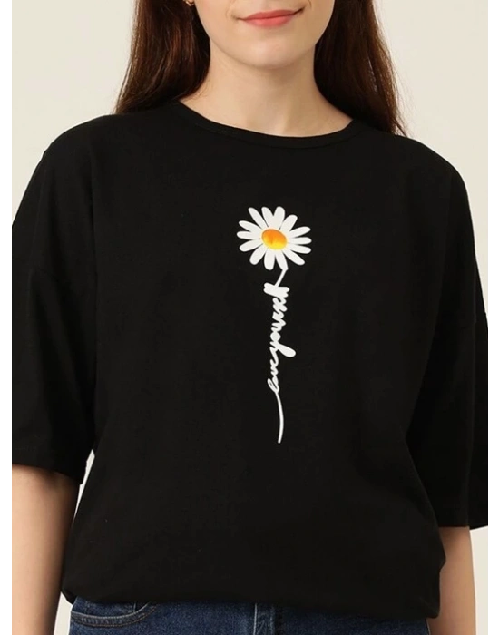 Baskılı T-shirt - Siyah