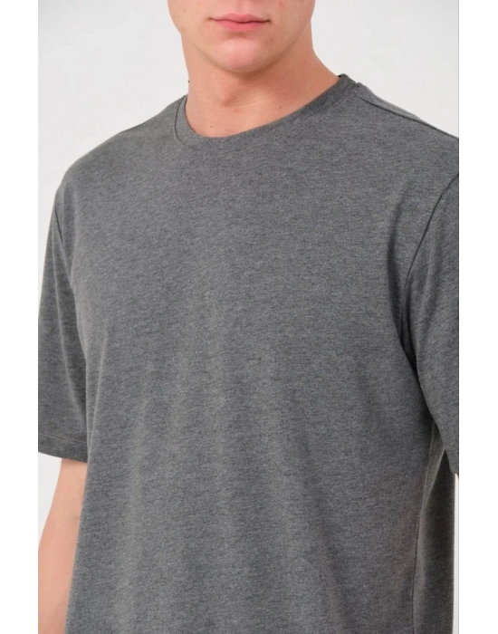Erkek 24/1 Düz A Kalite Oversize T-shirt - Antrasit