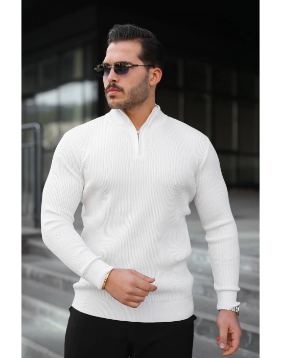 Erkek Balıkçı Zip Yaka Uzun Kollu Triko