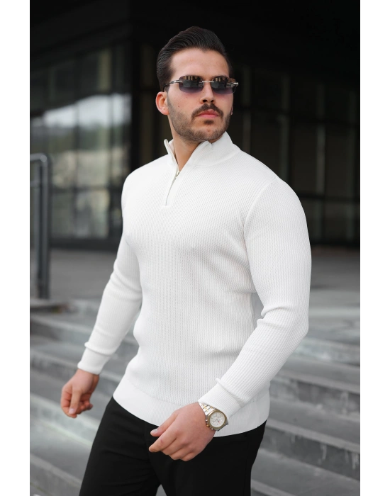 Erkek Balıkçı Zip Yaka Uzun Kollu Triko