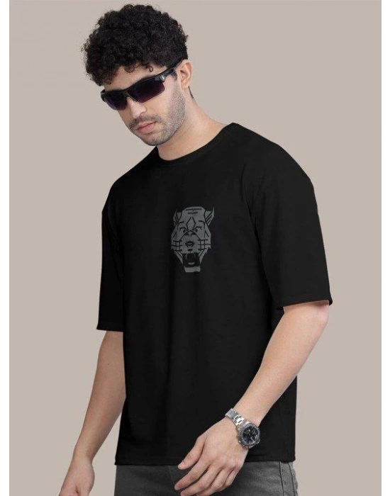 Erkek Baskılı Oversize T-shirt - Siyah