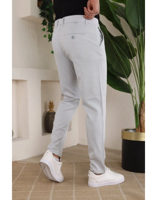 Erkek Casual Slim Fit Cord Desenli Kumaş Pantolon