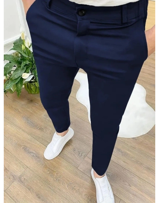 Erkek Cepli Slimfit Atlas Pantolon