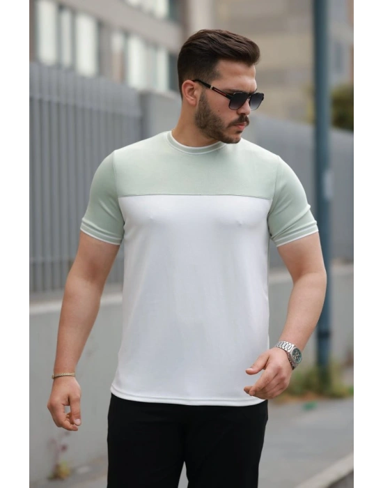 Erkek Parçalı Renk Kısa Kollu Tişört