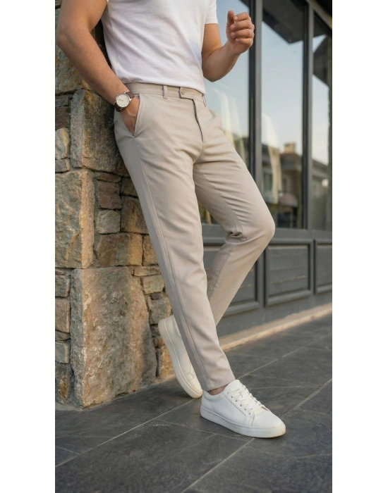 Erkek Slim Fit Dilli Kumaş Pantolon