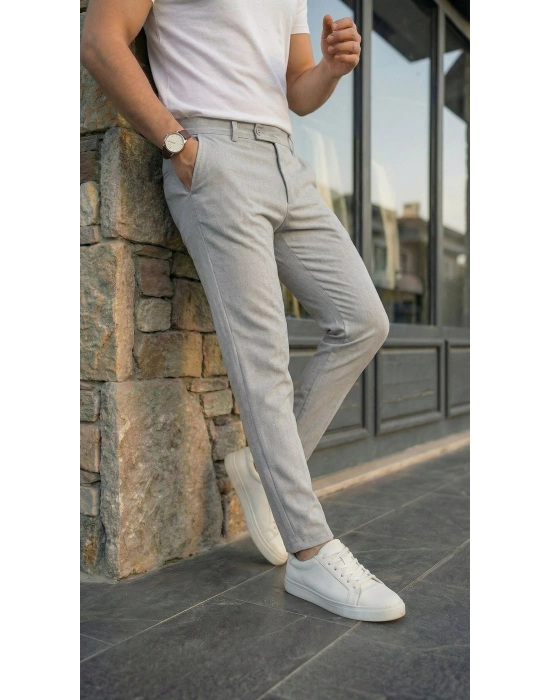 Erkek Slim Fit Dilli Kumaş Pantolon