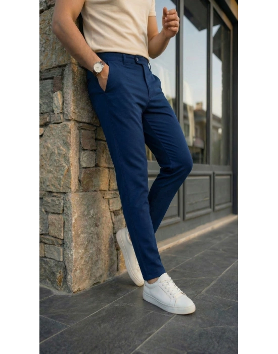 Erkek Slim Fit Dilli Kumaş Pantolon