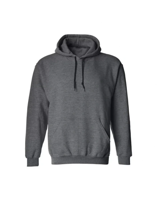 Erkek Uzun Kol Kapşonlu Basic Sweatshirt Hoodie - Füme