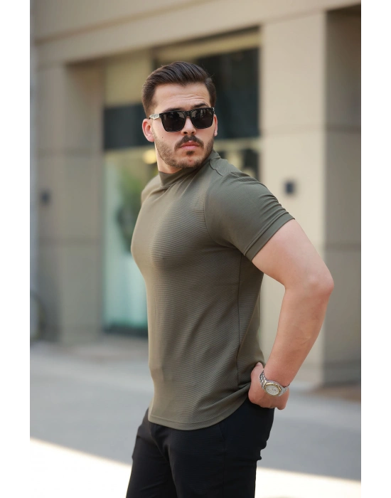 Erkek Yarım Balıkçı Yaka Kısa Kollu T-shirt
