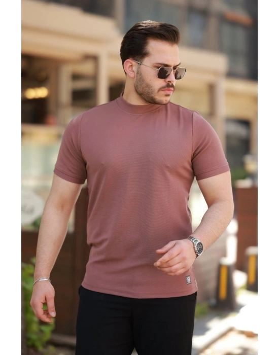 Erkek Yarım Balıkçı Yaka Kısa Kollu T-shirt