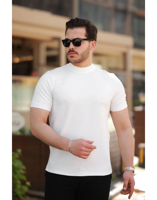 Erkek Yarım Balıkçı Yaka Kısa Kollu T-shirt