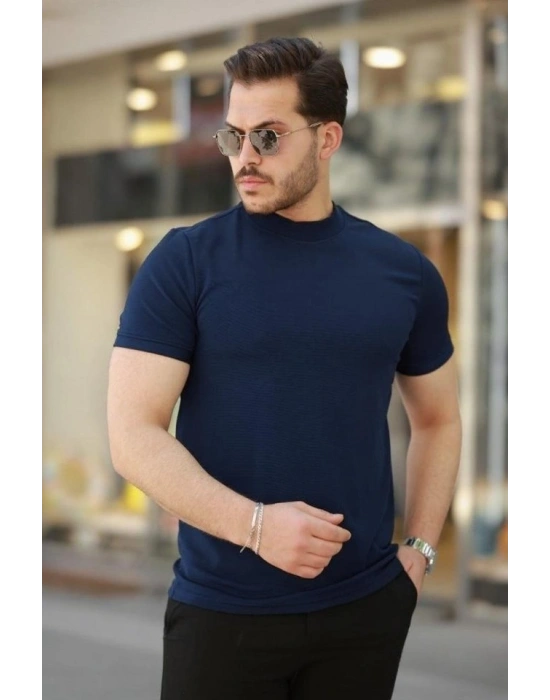 Erkek Yarım Balıkçı Yaka Kısa Kollu T-shirt