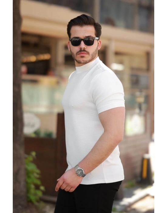 Erkek Yarım Balıkçı Yaka Kısa Kollu T-shirt