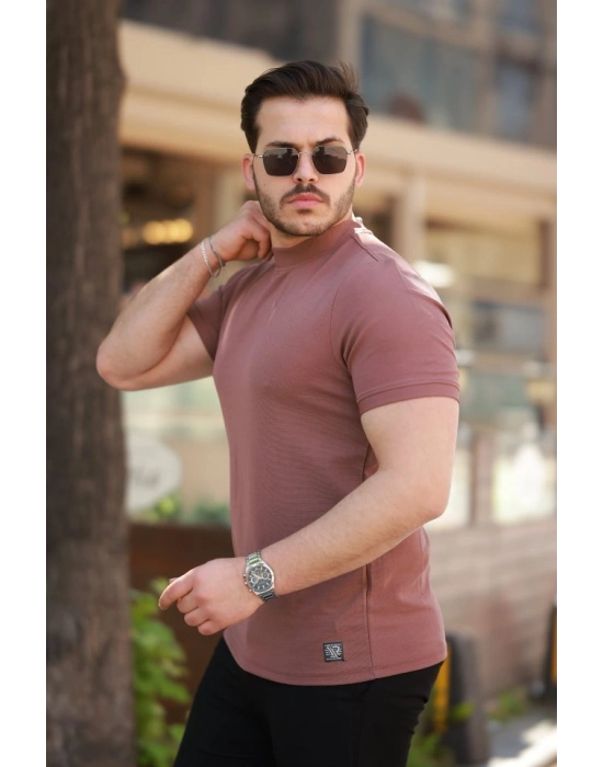 Erkek Yarım Balıkçı Yaka Kısa Kollu T-shirt