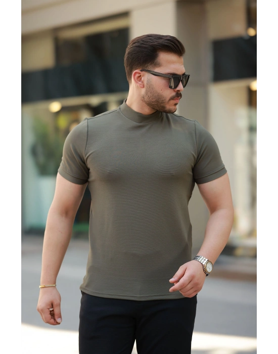 Erkek Yarım Balıkçı Yaka Kısa Kollu T-shirt