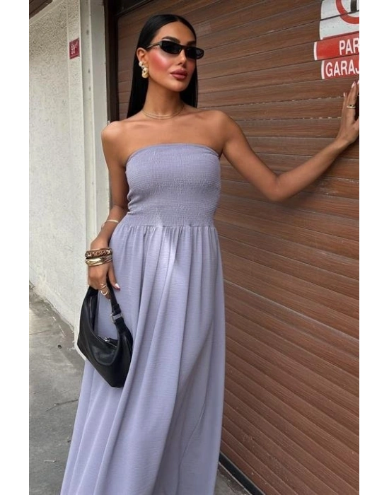 Göğsü Gipeli Straplez Elbise 2878