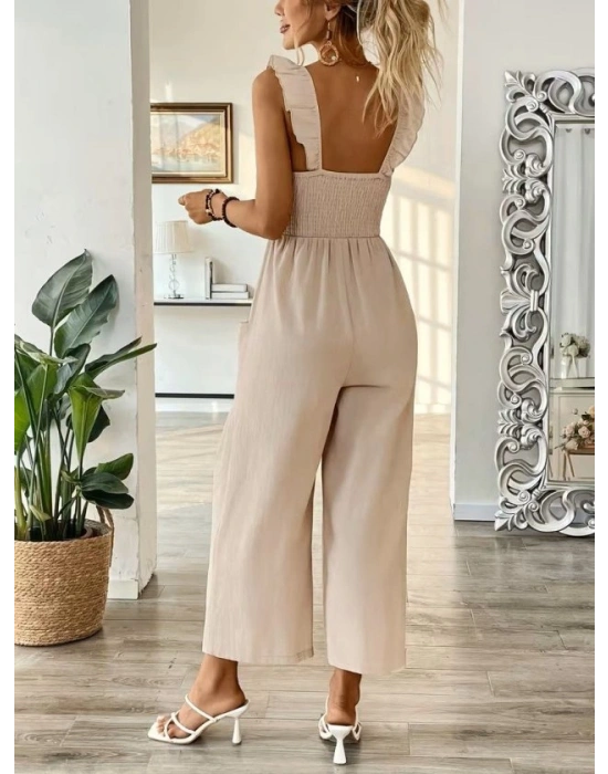 Kadın Askılı Gipe Detaylı Cepli Uzun Tulum