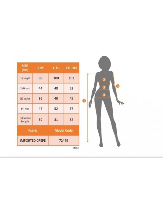 Kadın Kısa Kollu Bisiklet Yakalı Midi Ithal Krep Elbise