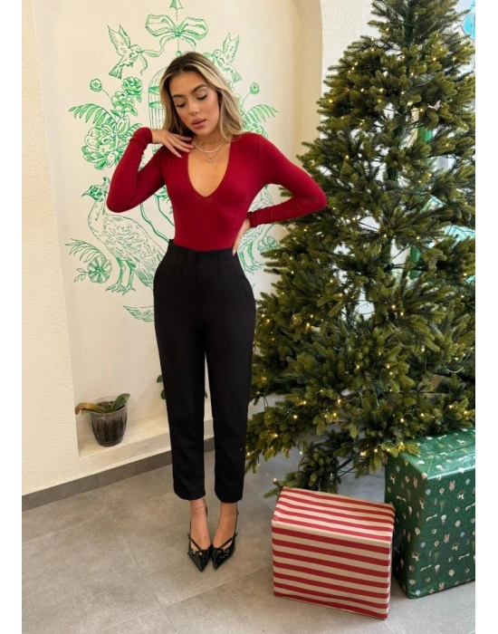 Kadın üste Oturan Paçası Bilek üzerinde Biten Atlas Kumaş Pantolon 36 (S) - 48 (4XL)