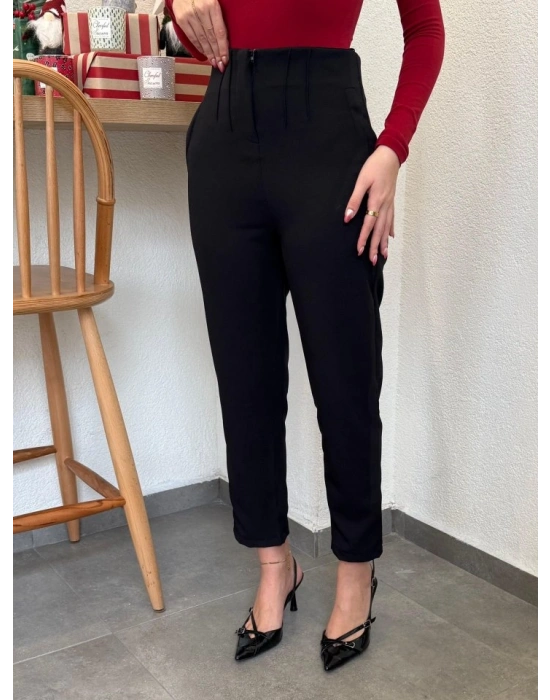 Kadın üste Oturan Paçası Bilek üzerinde Biten Atlas Kumaş Pantolon 36 (S) - 48 (4XL)