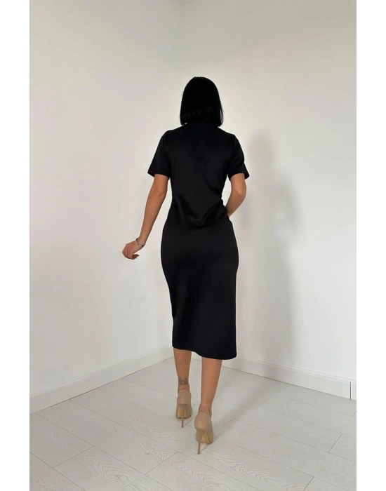 Siyah Balıkçı Yaka Elbise