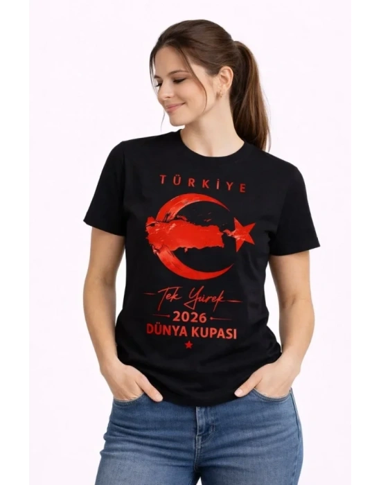 TÜRKİYE Ay Yıldız 2026 Dünya Kupasi Taraftar Forma T-Shirt - Siyah