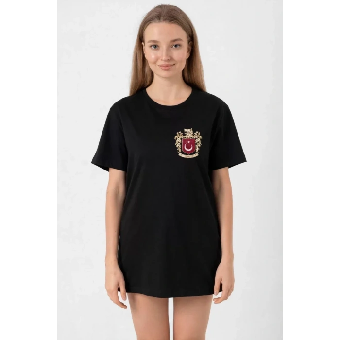 Türk Arma Baskı T-shirt - Siyah