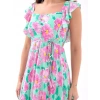 5370 ELBİSE-PEMBE GÜL DESEN