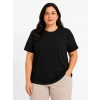 Battal Big Size Basic Tişört Bisiklet Yaka Rahat Kalıp T-Shirt - Siyah