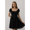 Beli Korseli Mini Elbise - Siyah