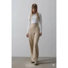Beli Yarım Lastikli Palazzo Pantolon - Camel