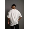 Erkek 24/1 Düz A Kalite Oversize T-shirt - Beyaz