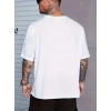 Erkek Baskılı Bisiklet Yaka Erkek T-shirt - Beyaz