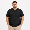 Erkek Battal Big Size Basic Tişört Bisiklet Yaka Rahat Kalıp T-Shirt - Siyah