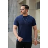 Erkek Cepli Kolyeli Kısa Kollu örme Kumaş Tişört