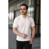 Erkek Çizgi Detaylı Yakalı Triko Tişört