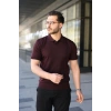 Erkek Çizgi Detaylı Yakalı Triko Tişört