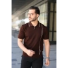 Erkek Çizgi Detaylı Yakalı Triko Tişört