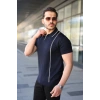 Erkek Çizgi Detaylı Yakalı Triko Tişört
