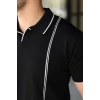Erkek Çizgi Detaylı Yakalı Triko Tişört