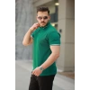 Erkek Düğmeli Yaka Waffle Kumaş Kısa Kollu Tişört